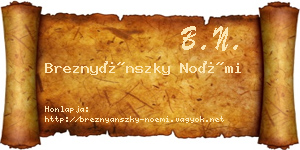 Breznyánszky Noémi névjegykártya